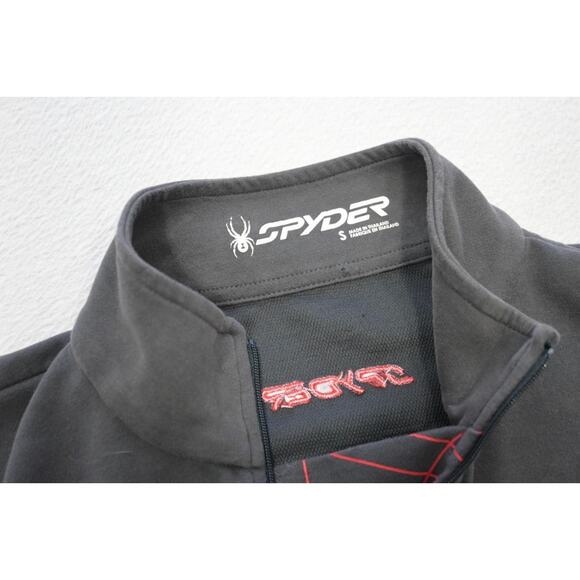 Spyder Fleece Jacket 1/4 Zip Gray Performance Long Sleeve Mens Size Small - Picture 6 of 8